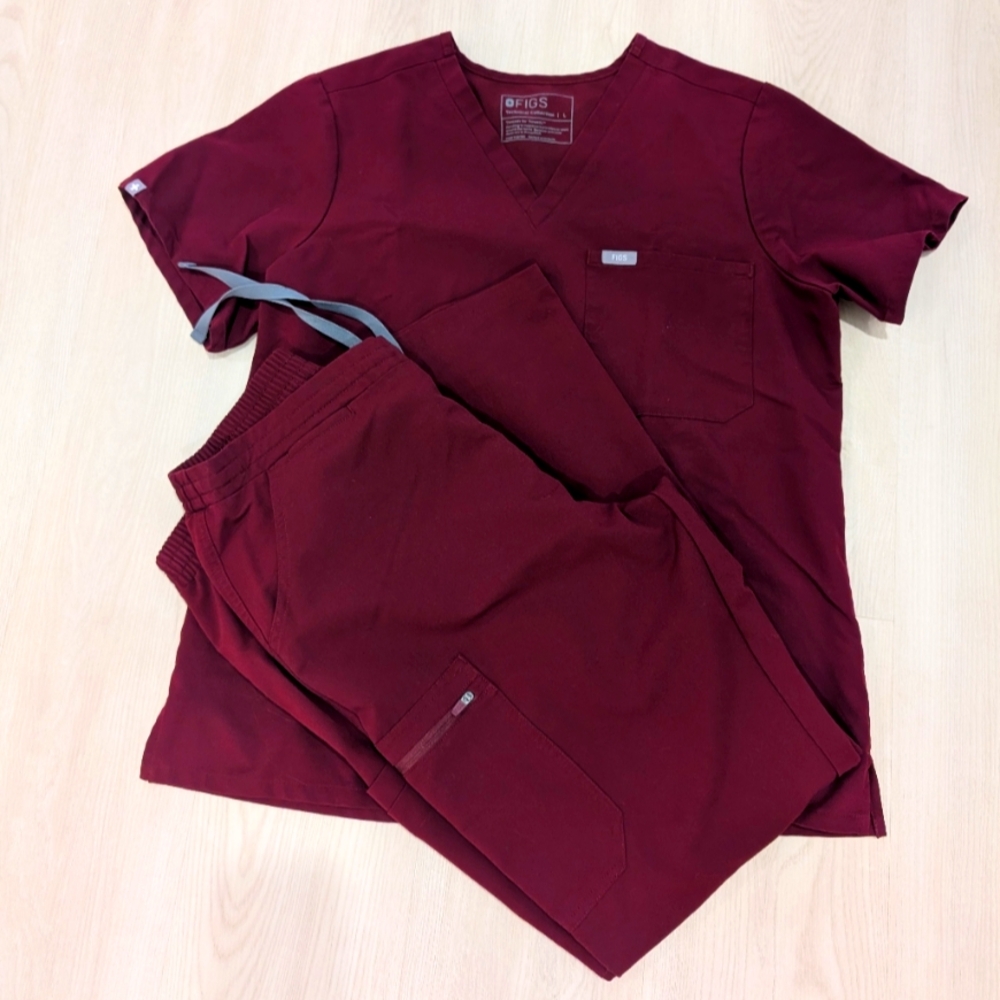 Figs Burgundy Scrub Set - Catarina And Yola - Large - Multiple Available